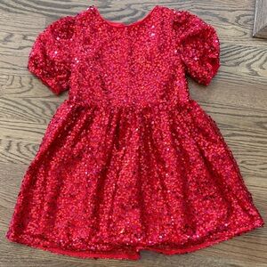 Cat & Jack girls Shimmering Red Sequin Dress
